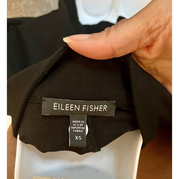 Eileen Fisher Women's Button Front Collared V Neck Blazer Jacket Black Size XS - Picture 4 of 4